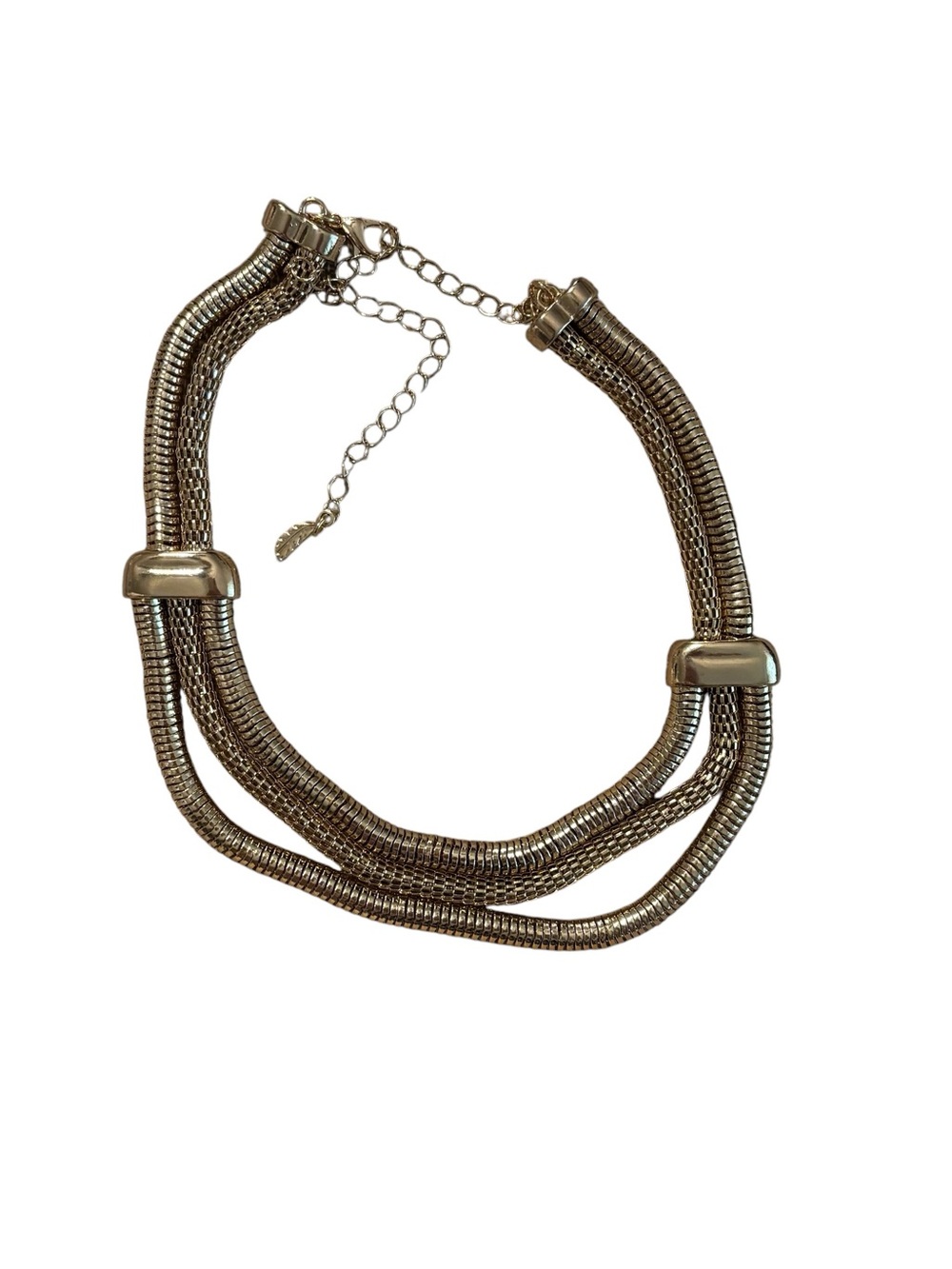 Free People Multi-Strand Metallic Chain Choker Necklace - Gold Tone